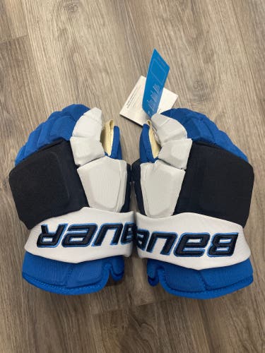14" Winnipeg Jets Reverse Retro Bauer Pro Stock Gloves
