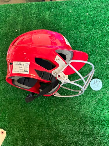New 6 3/8 - 7 1/8 Easton Z5 Red Batting Helmet w. Cage