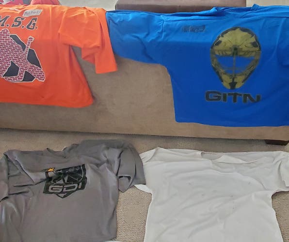 Large, XL, goalie and a player jersey