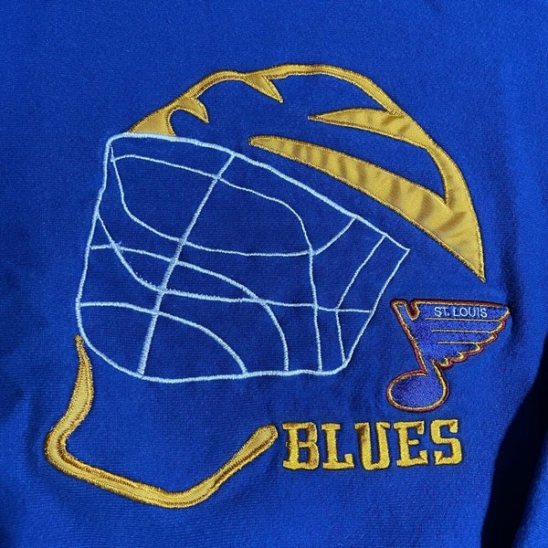 Blue Vintage Youth St. Louis Blues NHL Sweatshirt Kids Boys Size Large L Embroidered