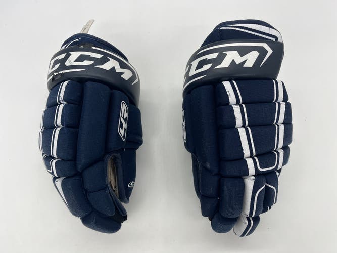 JR 12" CCM 4R HG4R Ice Roller Hockey Gloves Navy Blue White WASHED