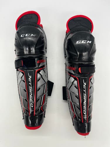 JR 11" CCM Jetspeed Edge Knee Shin Pads Ice Roller Hockey Straps WASHED