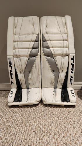 Used 34"+1 True L12.2 Goalie Leg Pads Pro Stock (NHL Jean Franscois Berube)