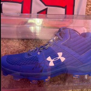 Pair of alex verdugo spring training used worn under armour cleats signed autographed both