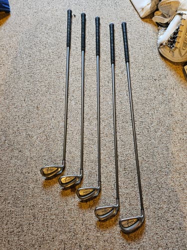 Used Men's Callaway Left Hand Steelhead X-14 Iron Set Stiff Flex Shaft - 5 Pieces