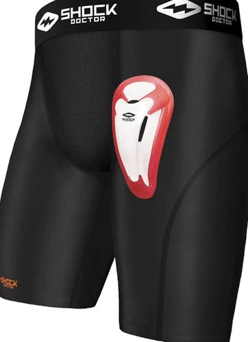 Shock Doctor Compression Shorts with Protective Bio-Flex Cup Youth Boys Large
