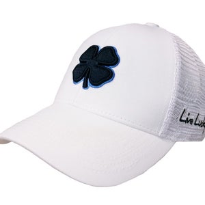 NEW Black Clover Live Lucky Perfect Luck 9 White/Navy Fitted L/XL Golf Hat/Cap