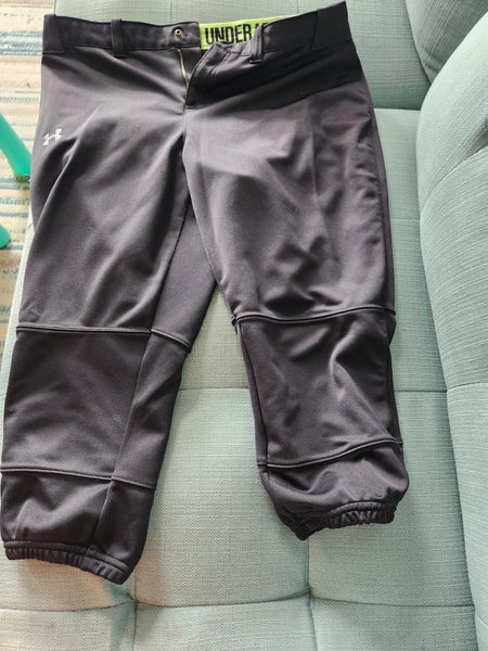 Black Adult Women's Used Large Under Armour Softball Game Pants