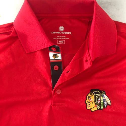 NEW Chicago Black Hawks mens medium golf shirt