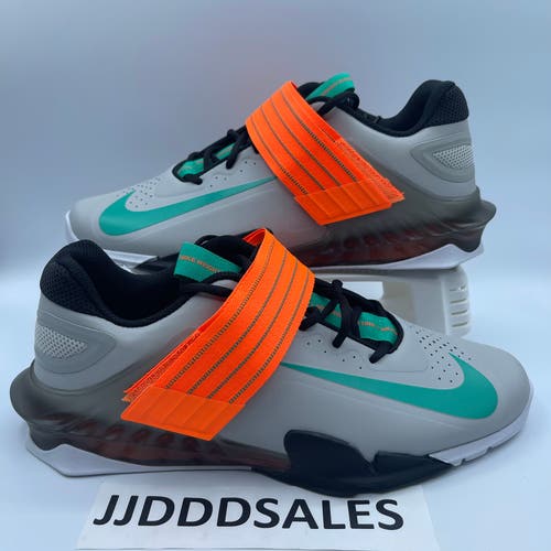 Nike Savaleos Power Weightlifting Shoe Grey Fog Emerald CV5708-083 Men’s Sz 11.5.
