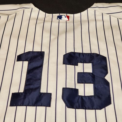 Alex Rodriguez #13, New York Yankees Replica White Pinstripe Majestic Jersey - Size 54