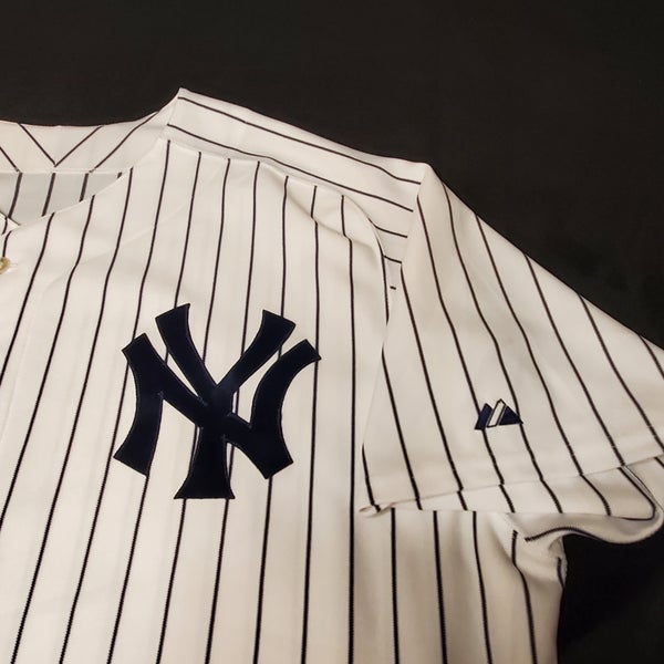 Yankees White / Pinstripe Used Size 56 Majestic Jersey