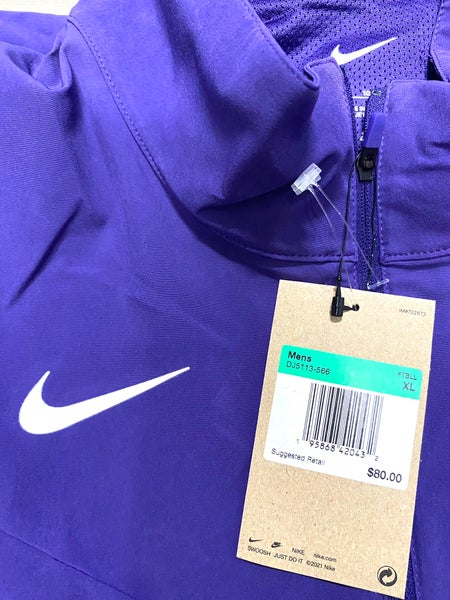 golf Afdaling Humoristisch Nike Football Coach Performance Windbreaker Short Sleeve Purple Jacket Mens  XL | SidelineSwap
