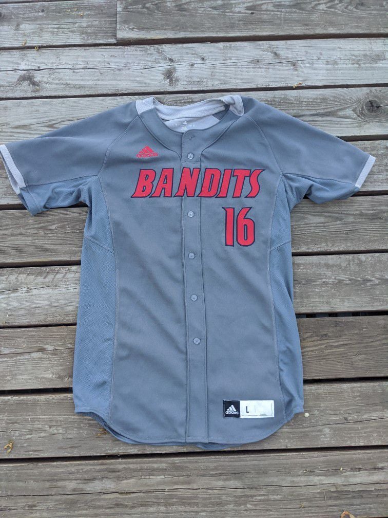 Gray Used Large Men's Adidas Bandits Baseball Jersey