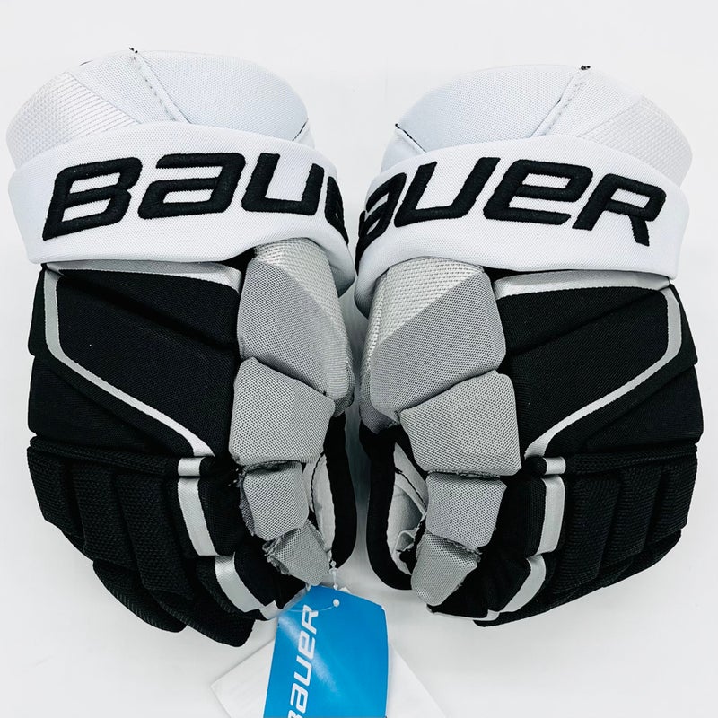 New Providence College Friars Bauer Vapor Hyperlite Hockey Gloves-12"-Grey Clarino Palms
