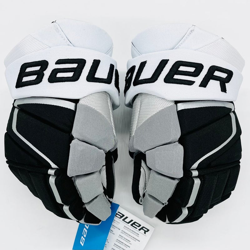New Providence College Friars Bauer Vapor Hyperlite Hockey Gloves-13"-Grey Clarino Palms