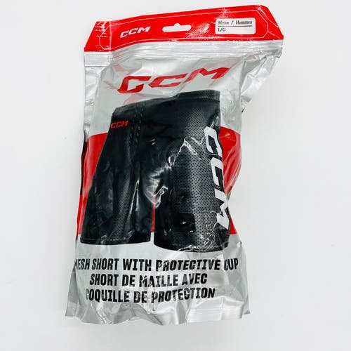 New Pro Stock CCM Short with Protective Cup-Men's Large-W/ Velcro