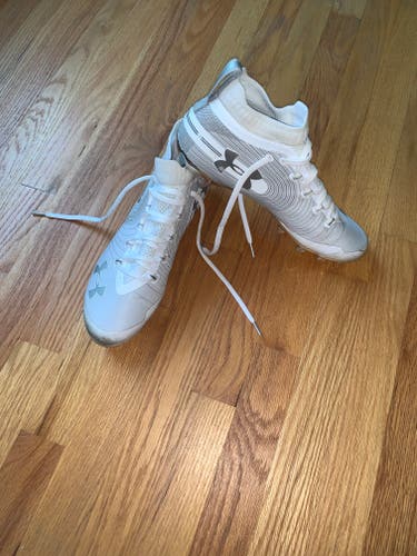 White Adult Used Men's Size 10 (Women's 11) Under Armour Mid Top Spotlight