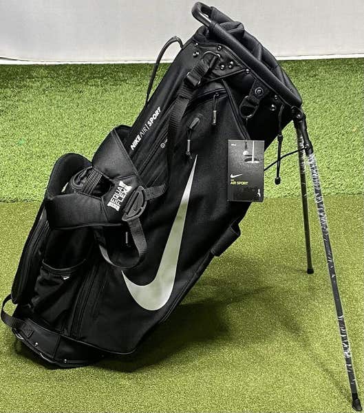 Nike キャディバッグ Nike Air Sport Carry Stand Golf Bag Black 6-Way Top w/ Rain Hood
