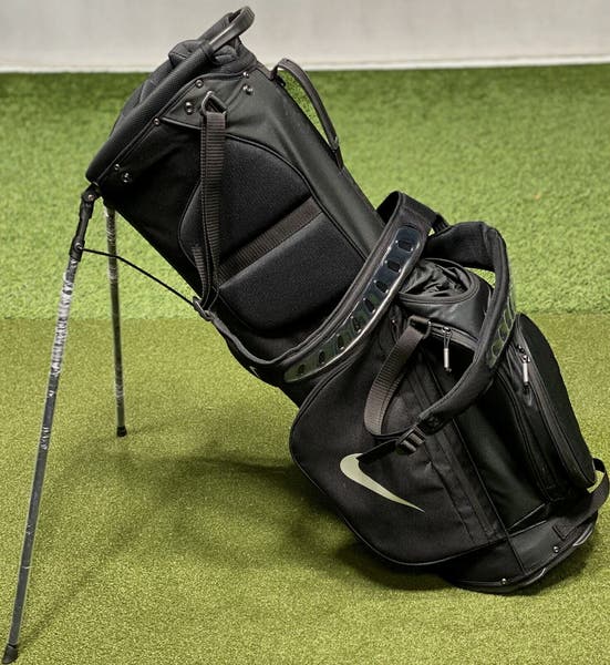Nike Air Sport Carry Stand Golf Bag Black 6-Way Top w/ Rain Hood