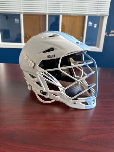 Custom White/Carolina Warrior Evo Helmet