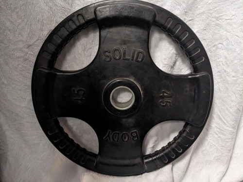 Solid Body Olympic Weight Plate Size 45 Lbs Color Black Condition Used