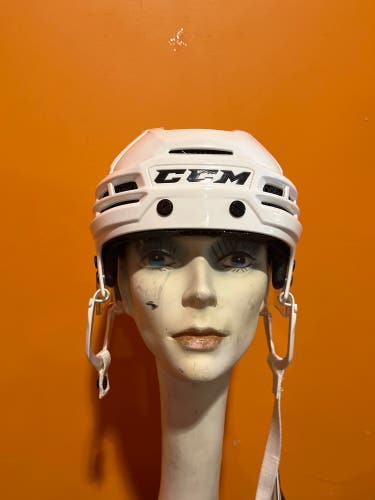 New White CCM Super Tacks X Pro Custom Helmet Kadri Small