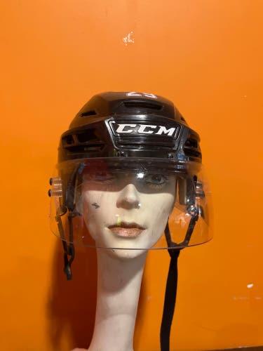 Game Used CCM Résistance 110 Black Pro Stock Helmet Victoria (WHL) Medium