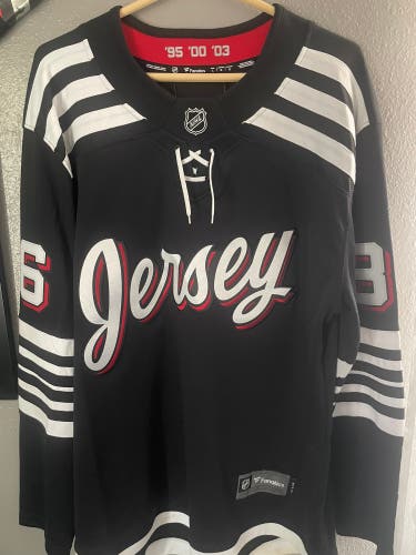 Large Black Jack Hughes Jersey