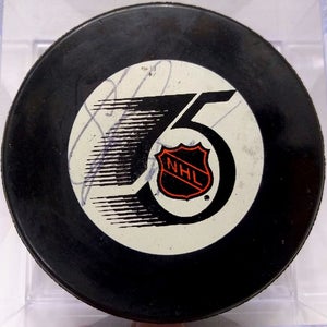 ERIC LINDROS Autographed NHL 75th Anniversary Hockey GAME PUCK Signed
