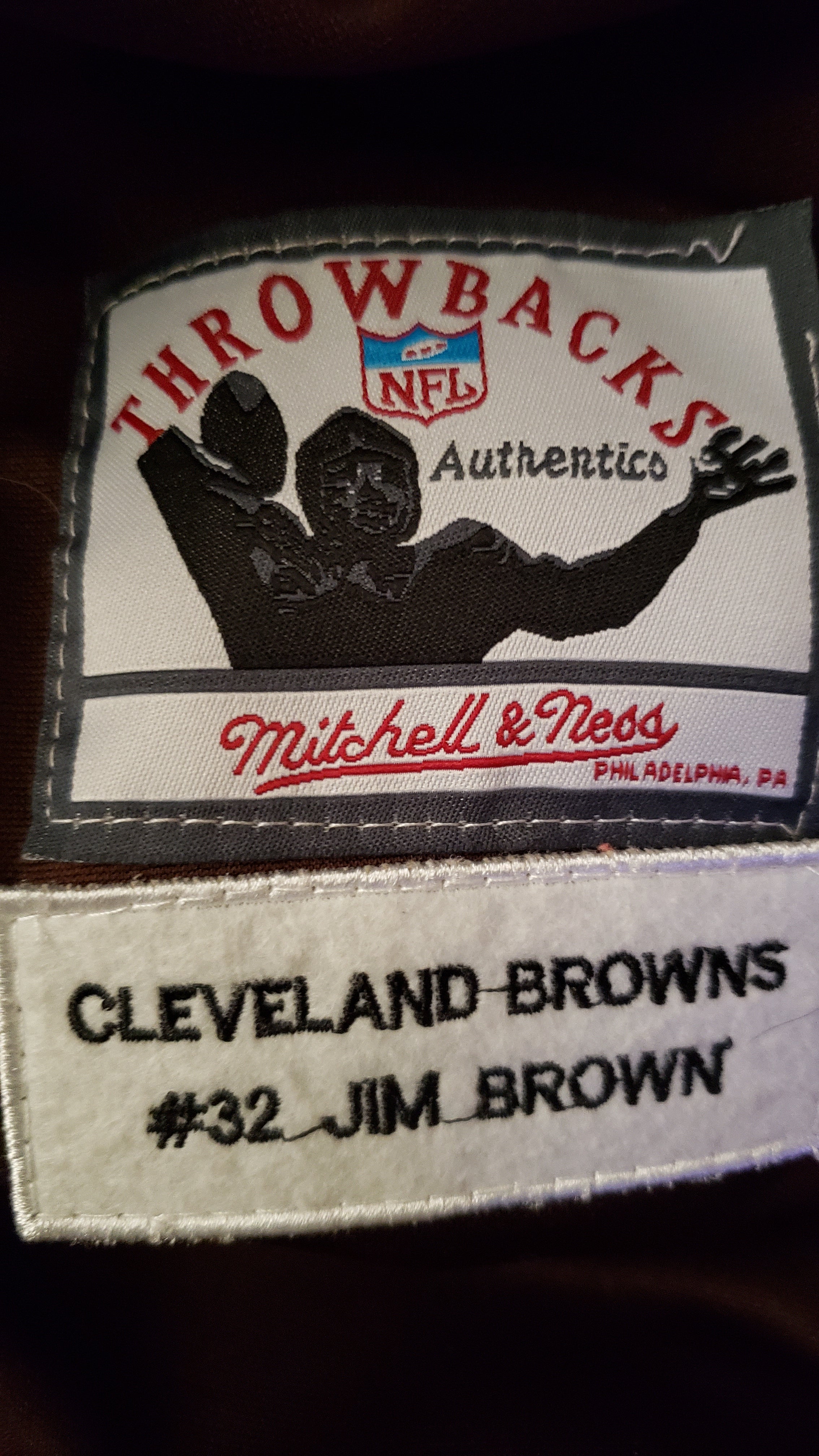 Jim Brown Signed Cleveland Browns Mitchell & Ness Authentic Brown Long  Sleeve NFL Jersey