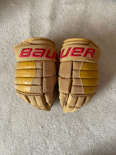 GAME USED BU 100th Year Anniversary 13” Pro Stock Bauer Pro Series Gloves