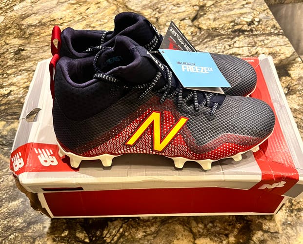 New Balance Blue Men's Molded Cleats Mid Top Freeze Size 10.5