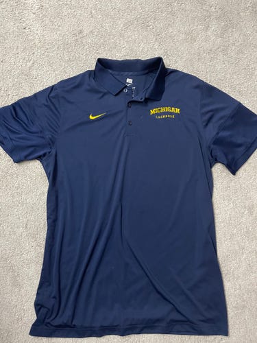 Blue Nike Michigan Men's Lacrosse Polo (L)