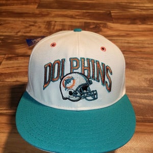 NEW Vintage Rare Miami Dolphins NFL Sports ANNCO Arch Hat Cap Vtg White Snapback