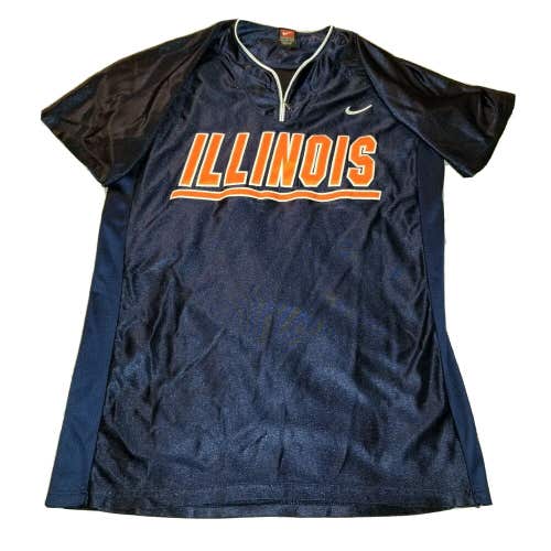 Vintage Nike Illinois Fighting Illinois NCAA Warm Up Shooting Shirt Men's 46 L