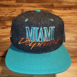 NEW Vintage Rare Miami Dolphins #1 Apparel Wool Sports NFL Hat Cap Vtg Snapback