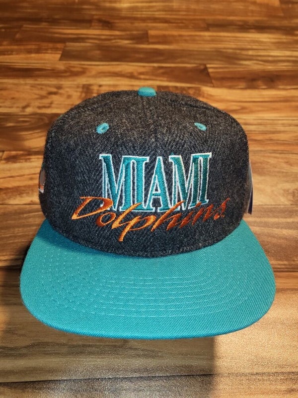 NEW Vintage Rare Miami Dolphins #1 Apparel Wool Sports NFL Hat Cap Vtg Snapback