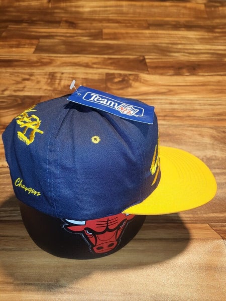 Vintage LA Rams NFL Eastport Spell Out Snapback All Over Logos Hat Cap