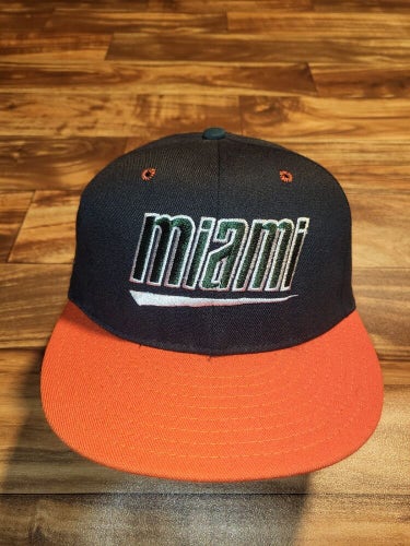 NEW Vintage Miami Hurricanes NCAA Sports Wool Blend College Hat Cap Snapback