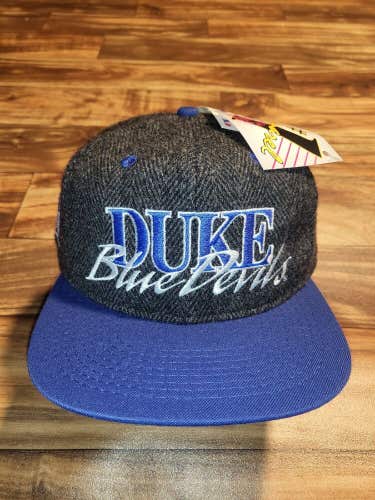 NEW Vintage Rare Duke Blue Devils NCAA Sports #1 Apparel Wool Hat Vtg Snapback