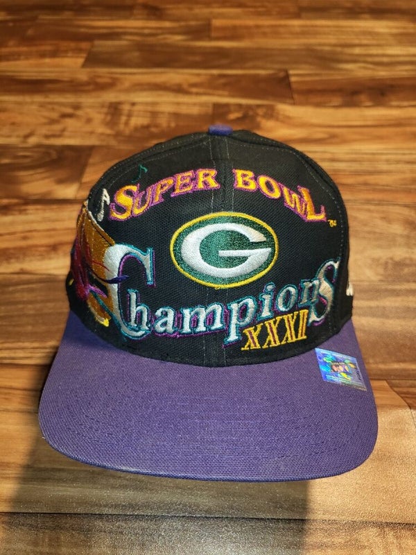 Vintage Green Bay Packers Super Bowl XXXI Champions Mardi Gras Hat Cap Snapback