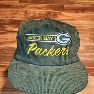 Vintage Green Bay Packers Corduroy ANNCO Sports NFL Hat Cap Vtg Green Snapback
