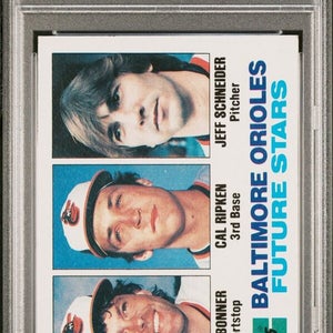 1982 Topps Baseball #21 Orioles Future Stars Bonner/Ripken/Schneider PSA 5