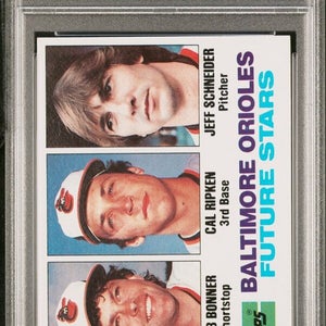 1982 Topps Baseball #21 Orioles Future Stars Bonner/Ripken/Schneider PSA 6