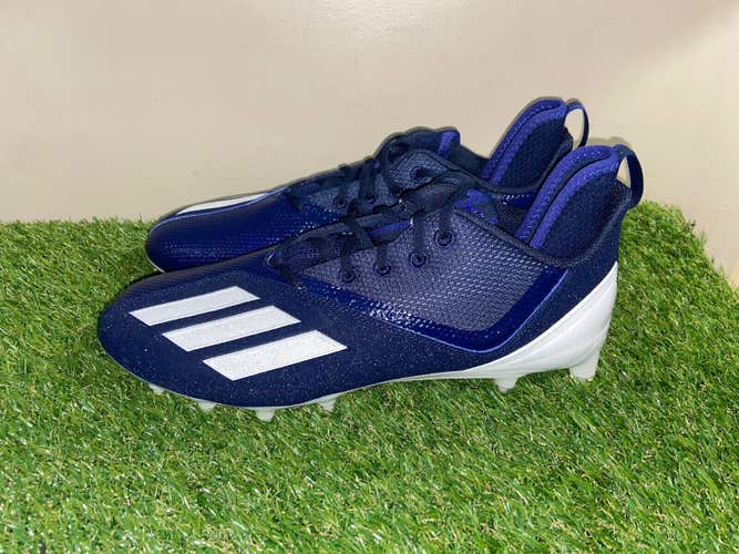 *SOLD* Adidas Adizero Scorch Mens Football Cleats Navy Blue White FX4250 Size 10 NEW