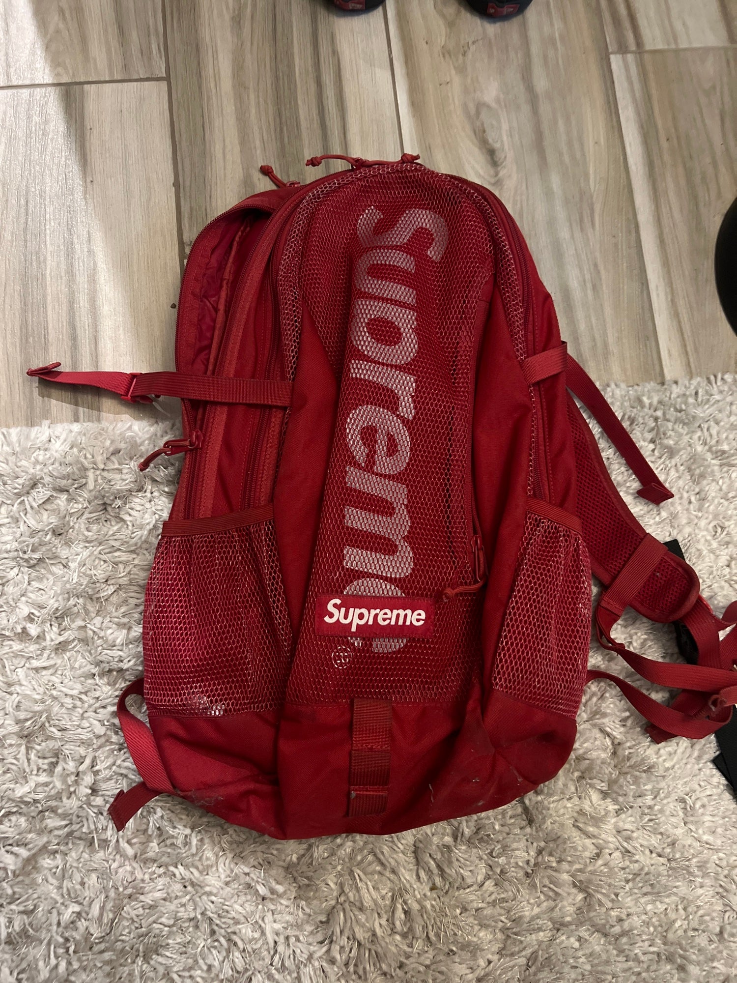Supreme Puffer Backpack Red Paisley – RIF LA