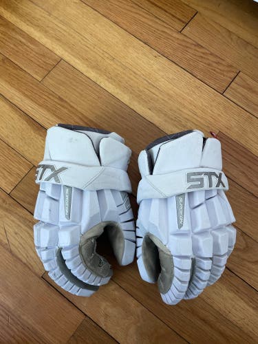 STX 13" Rzr Lacrosse Gloves- White