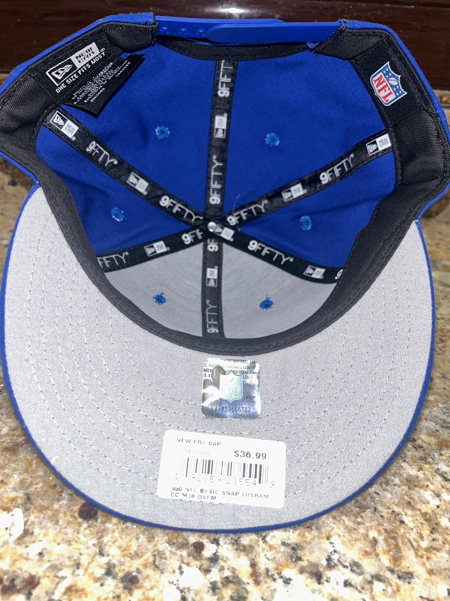  New Era Baycik Snap 9Fifty Snapback Cap, Blue, Small