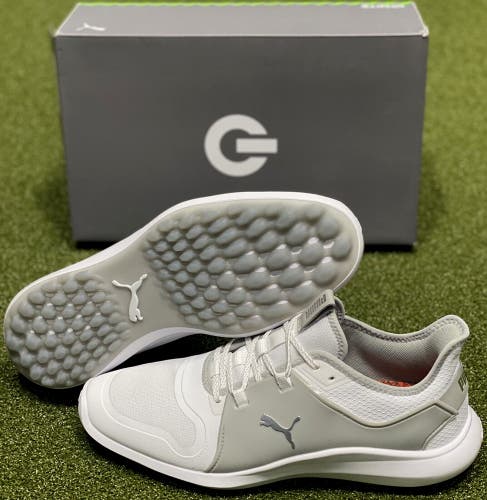 PUMA Ignite Fasten8 Mens Spikeless Golf Shoes White 8 Medium (D) New #84881